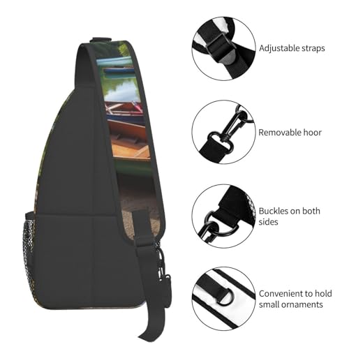 Bolso cruzado casual negro para hombre y mujer miniatura 5