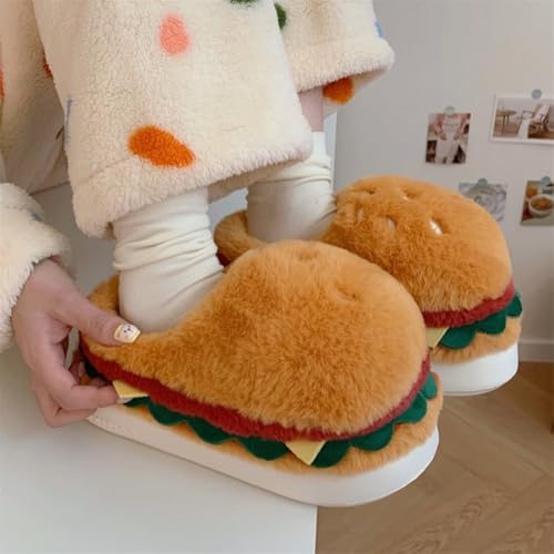 Chaussures de maison burger et pantoufles pelucheuses d'hiver - 7