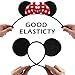 Lucky Will 20 Pack Mouse Ears Headband Classic Solid Black and Red Bow Ears Headbands Bulk for Kids and Adults - Boys & Girls Mouse Themed Birthday Party Supplies