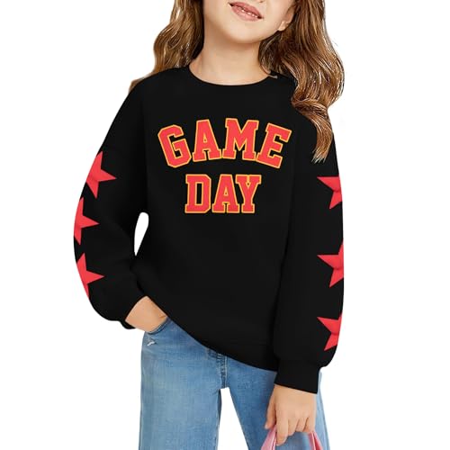 Image of Boys Girls Football Sweatshirt Vintage Bird Graphic Pullover Tops 5-14Y | Boys Girls Football Sweatshirt Kids Vintage Graphic Crewneck Hoodie Youth Game Day Pullover Shirts Long Sleeve Top