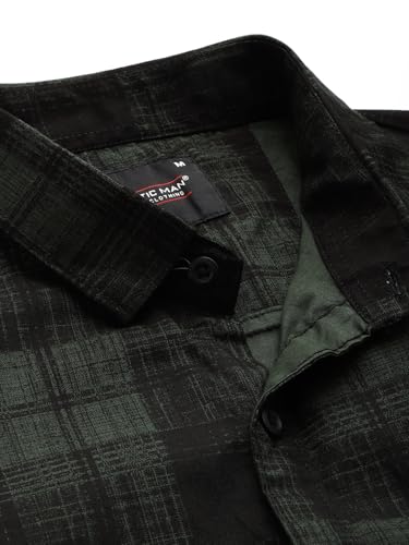 Image of Majestic Man Slim Fit Short Sleeve Checked Pure Cotton Casual Shirt