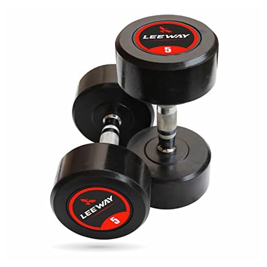 Leeway Rubber Coated Bouncer Dumbbells Weights, (5kg Pair)| Professional Round Dumbbells, Dumbbell Set, Dumbbell Set for home workout, Gym dumbbell set, Dumbbell set of 2, Home Gym Equipment for Men and Women (5kg Pair)