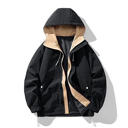 Veste cargo homme noire XXXXL oversize zippée style streetwear