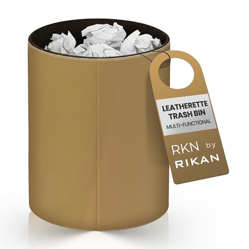 Caneca de Basura Beige de Cuero Vegano Rikan