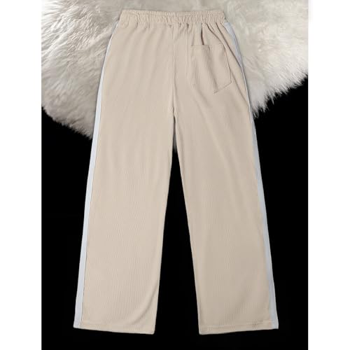 Mens Straight Leg Pants Corduroy Stripted Casual Baggy Lightweight Pant Drawstring Fashion Textured Classic Sweatpants4