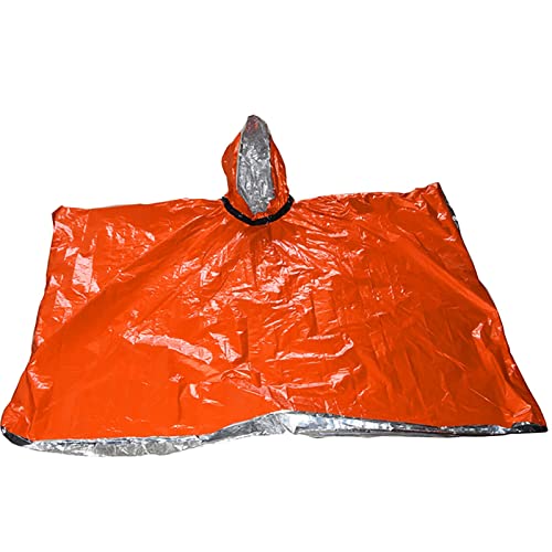 Couchage Survie, Couverture Imperméable Équipement Survie Et Équipement pour Activités Plein Air, Camping, Randonnée en Polyéthylène (PE) Orange