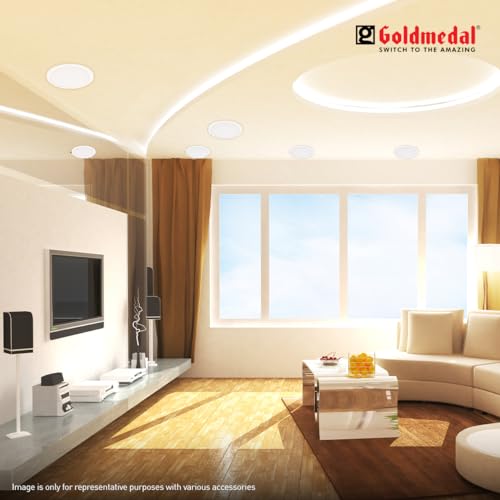 Image of Goldmedal Glazz 10W Round Ceiling Light | Recessed LED Downlight for False Ceiling |Cut Out :6.02 Inch | for Home,Hall,Room,Kitchen,Office,Shop |Cool Daylight (6500K), Pack of 20