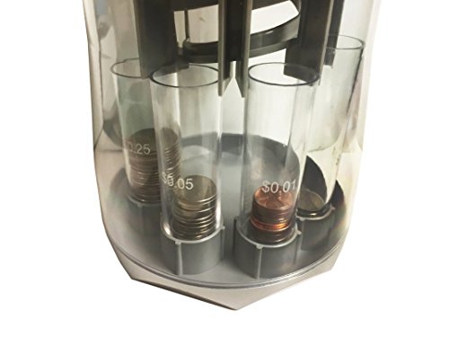 Automatic Coin Sorter Electronic Coin Counter with Starter Coin Wrappers - Digitally Keeps Count of and Automatically Sorts U.S. Quarters, Dimes, Nickels and Pennies into Individual Tubes