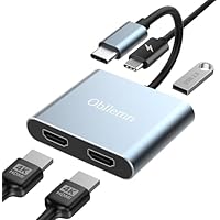 USB C a Dual HDMI Adapter 4K@60Hz, USB C Hub 4 in 1 Adapter con