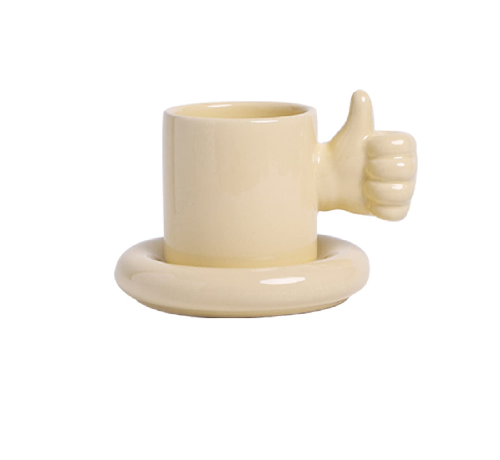 Tazza da caffè in ceramica Tazza da caffè beige con piattino Tazza da tè Tazza da caffè in ceramica Tazza Regalo per ufficio e casa