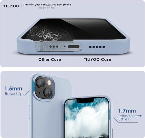 Image of MIDOS Back Cover Compatible with iPhone 14 Case Liquid Silicone Full Protection Shock Proof Back Cover for iPhone 14 (S Syria Blue)