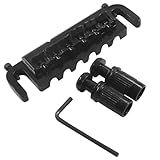 BokWin Verstellbarer umlaufender Steg-Saitenhalter Intonatable Combo Bridge für E-Gitarre, verchromt, 1 Packung Gitarren-Ersatzteil mit verbesserter Stimmstabilität (schwarz)