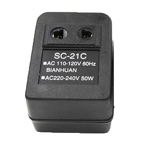 Acxico 1Pcs 110V to 220V Power Converter Adapter Voltage Transformer Adapter 50W PC Material SC-21C
