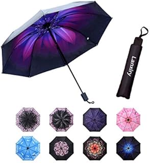 Compact Travel Umbrella,Windproof Mini Cute Umbrellas for Rain Anti-UV Protection Umbrellas (Orchid)