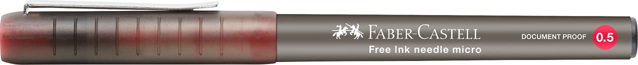 FABER CASTELL FREE INK ROLLER FINE PENNA ROLLER Punta 0 7 Mm Inchiostro Rosso Conf 12 Pz .1.1.5140.gp.520219