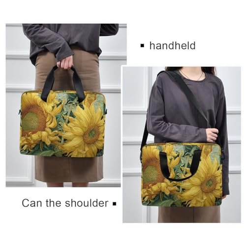 Bolso Maletín con Estampado de Girasol para Laptop 13-16" miniatura 2
