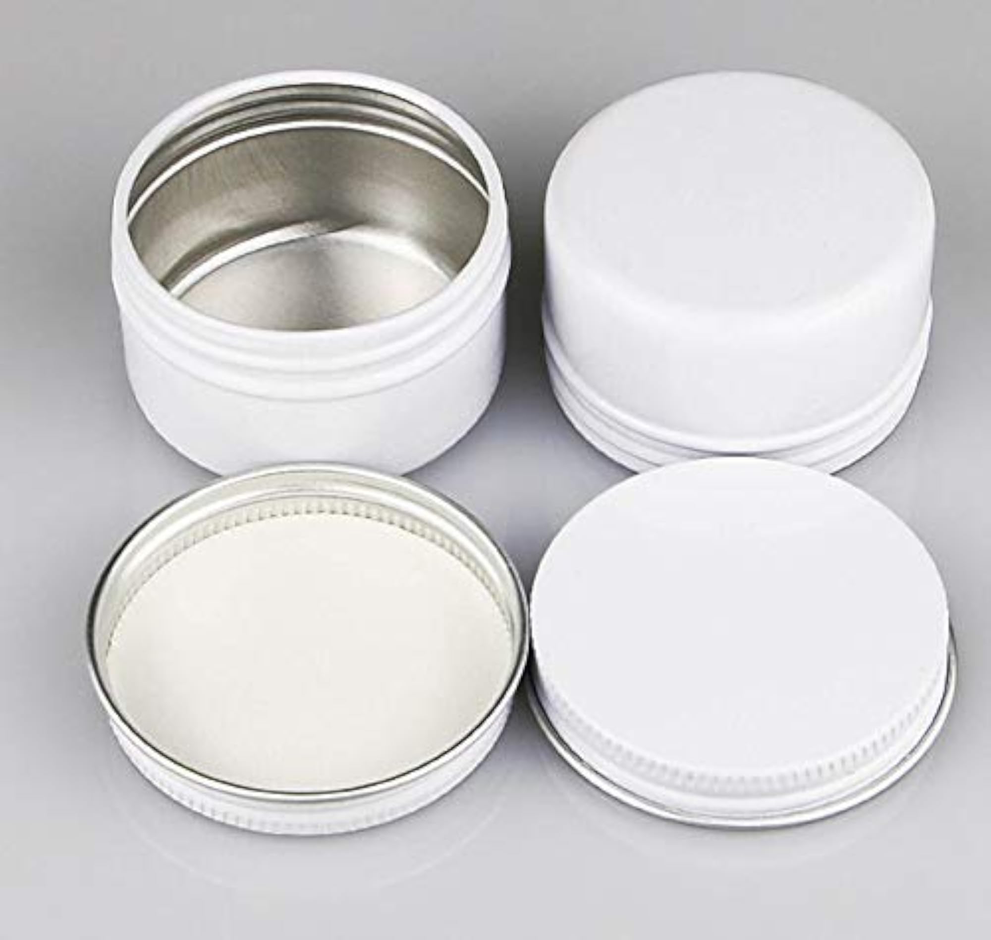 White Aluminum Tin Jar, 3oz for DIY Cosmetic Samples