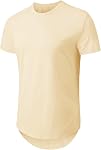 KESIHAN Hommes Slim Fit Hipster Hip Hop Ripped Round Hemline T Shirt . Mens Slim fit hip hop ripped T-shirt avec l'ourlet rond, toucher décontracté doux, streetwear style pour l'usure quotidienne.