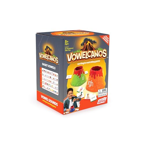 Image of Junior Learning: Vowelcanos - Sorting & Matching Game, Learn Short & Long Vowels, Builds Phonemic Awareness, Reading Development, Kids Ages 5+