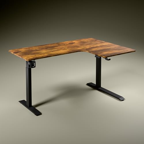 Green Soul Oasis L-Shape Premium Height Adjustable Table with Dua...