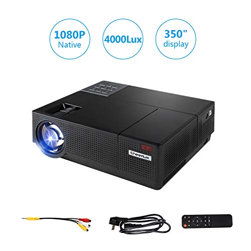 Aoxun C7 Pro Performance Native 1080P LED Projector, 4000 Lux HDMI Projector