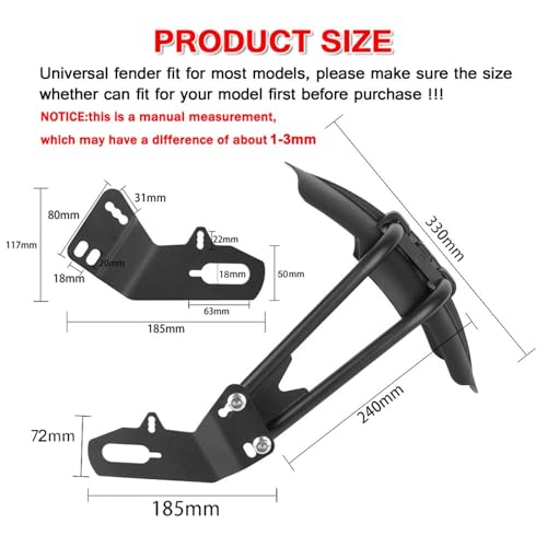 Garde-Boue Arrière Universel Moto Couverture Roue Accessoire Ninja 250 - 4