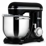 Fab by Kitchen in the box Stand Mixer, 8L Electric Food Mixer with 10 Speeds, 2000W Kitchen Appliance for Home Baking with Dough Hook, Whisk, Beater (Black)