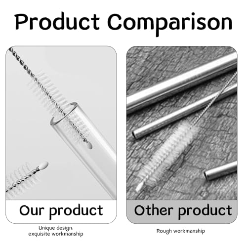 2 Stück Schlauchbürste Lang,Schiebedach Reinigungsbürste,Edelstahl Flaschenbürste,Pfeifenreiniger,Abflussbürste,Strohhalmbürste,Rohrbürste,Strohhalm Bürste,Cleaner Brush für Strohhalmrohr,Schlauch