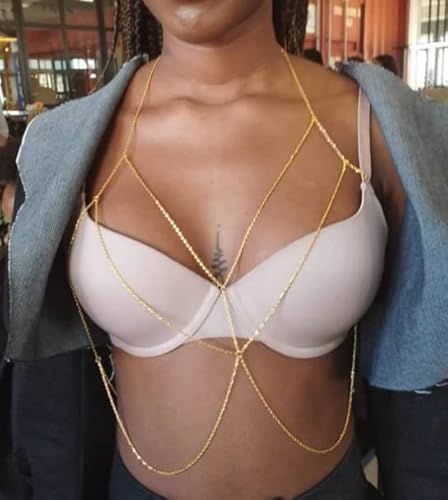 Gold Body Chain Jewelry For Women Body Chain Necklace Bikini Body Chain Waist Bracelet Personality Bikini Body Chain Belly Chain Jewelry For Girls (Silver) #TOP2