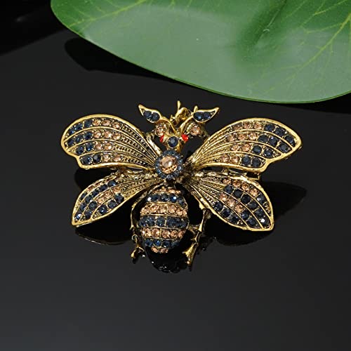 Image of Rhinestone Bee Brooch Vintage Fly Insect Corsage Crystal Moth Brooch Pin