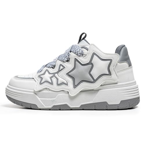 Men’s Fashionable Thick-Soled Skateboard Shoes - Dual-Density EVA Midsole Vulcanized Rubber Toe Cap Honeycomb Mesh Upper Wave-Pattern Outsole - Comfy for Skateboarding, Campus Walking & Street Style