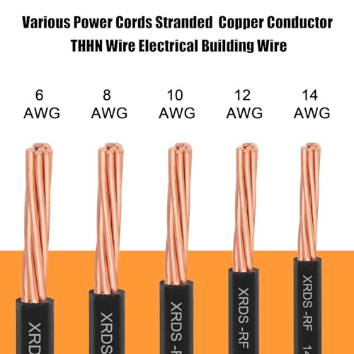 Image of XRDS -RF 12 AWG 250FT THHN Wire - Pure Copper Stranded Cable for Conduit Wiring Projects - Black - 600V Rated