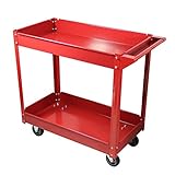 mobile werkstattcontainer Ausstattung: 2 Fächer, 4 Rollen (2x360° Rollen), Abmessungen ohne Griff (L/B/H): ca. 760 x 410 x 770 mm, Abmessungen mit Griff (L/B/H): ca. 840 x 410 x 770 mm, Belastbarkeit: Max. 100 kg, Gewicht: ca. 10 kg, Lieferumfang: 1 x Montagewagen