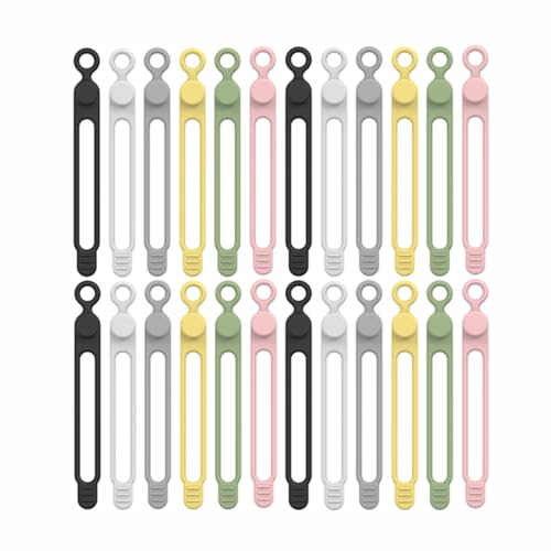 24 cables de carga de sujeción, goma de color aleatorio, organizador de cables de silicona, bridas de cable para auriculares, cargador de teléfono, audio y cargador doméstico
