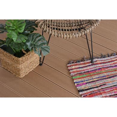 OOGarden - Lame de terrasse en bois composite - L.240 x 14,6cm - Teck