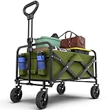 Lifetime Home Carro plegable y resistente con mayor capacidad, color verde