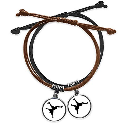 DIYthinker Juego de pulsera deportiva de doble cuerda de cuero para parejas