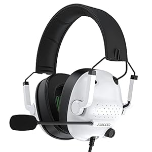 Gaming Headset with Microphone Xbox Headset for PC, PS4 PS5 Stereo Sound Headphones Lightweight & Portable Over Ear Headset for Laptop Mobile – White