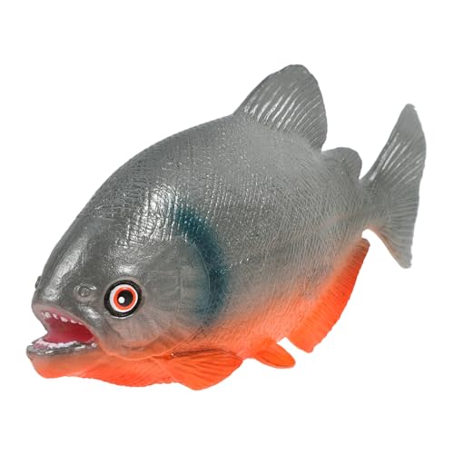 HAMPPLIES Piraña De Plástico Realista para Niño Niña Figura De Animal Acuático Detalles Finos y Resistente Adecuado para Aprendizaje y Casa o Escuela