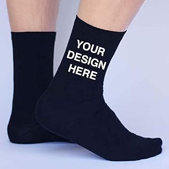 sockprints Custom Dress Socks for Men Add Your Text or Name, Personalized Writing Design, Printed Dress Socks