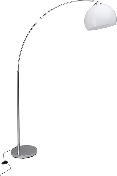 Brilliant Vessa Båge Golvlampa i Krom och Vitt