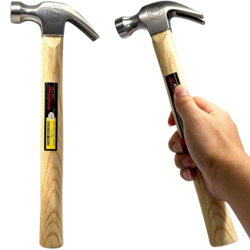 Image of 2 Pack Claw Hammer,8.8 oz Forged Carbon Steel Head Small hammer Wood Hammer Solid wood handle claw hammer for Home Repair& DIY (Claw Hammers) (2)