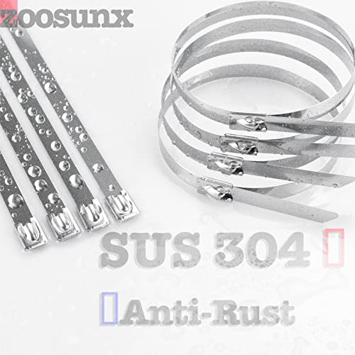 Metal Cable Ties, 304 Stainless Steel Zip Ties,(50Pcs) 450LB Heavy Duty (2X Stronger) - Image 4