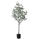 Apeair Artificial Eucalyptus Tree, Tall 6.3Feet Fake Potted Eucalyptu Silk Tree with Planter, Large