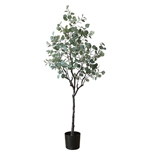 Apeair Artificial Eucalyptus Tree, Tall 6.3Feet Fake Potted Eucalyptu Silk Tree With Planter, Large Faux House Plants Decoration For Home Garden Modern Office Decor Housewarming Indoor Outdoor (6.3Ft) #TOP17