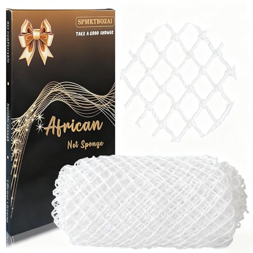 Éponge exfoliante africaine authentique, noire, gant de bain (blanc)