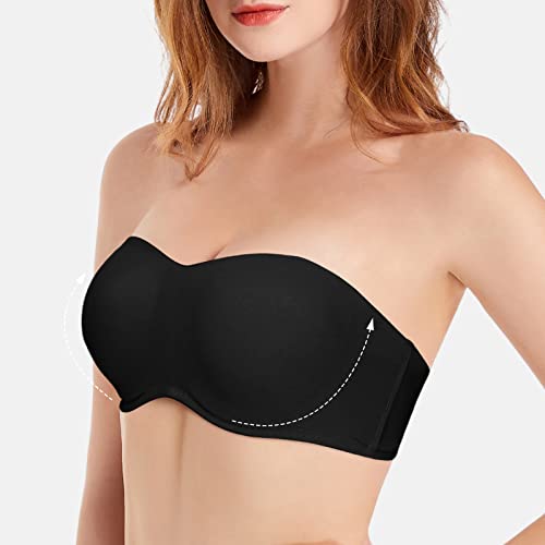Onreverie Women's Strapless Backless Clear Straps Convertible Bandeau Underwire Multiway Bra - Image 3