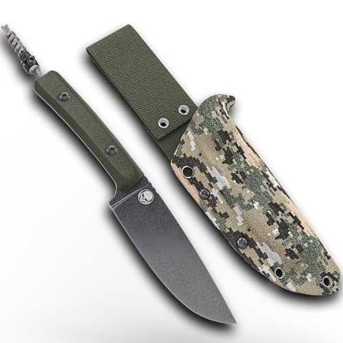 ODENWOLF FRITZ MEINECKE Outdoor Messer – Full-Tang Jagdmesser aus D2-Stahl – G10-Griff, Kydexscheide mit Teklok & Lanyard – Legal nach §42a