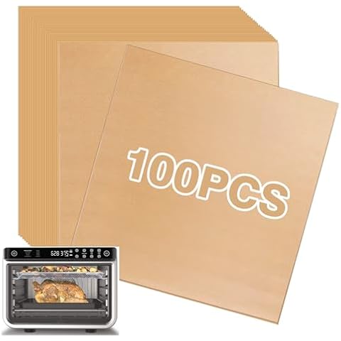Air Fryer Parchment Paper Squares for Ninja DT201 Air Fryer Oven, 100 Pcs Air Fryer Oven Liners for Bottom of Oven for Ninja DT251 Foodi 10-in-1 Smart XL Air Fry Oven Cover