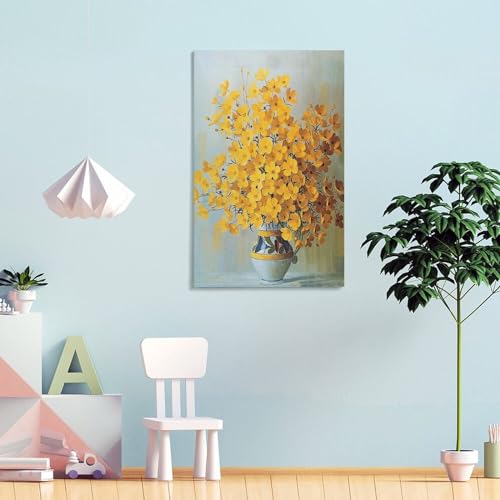 ノーブランド品ィンテージフラワー黄色の花写真素晴らしい絵画インテリアフレームのアートポスターキャンバスポスター印刷壁アート油彩画モダンホーム装飾誕生日ギフトすぐに掛けられます12x18inch30x45cm [4]